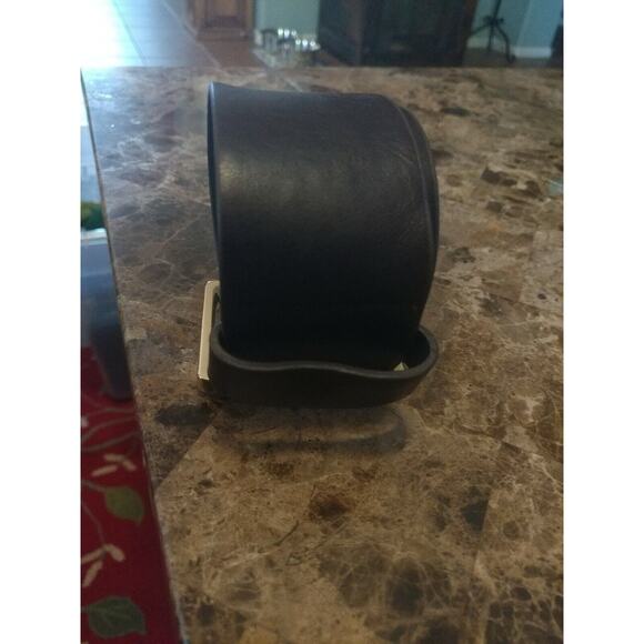 Michael Kors Dark Brown Faux Leather Gold Buckle Belt Size Small - Picture 6 of 6